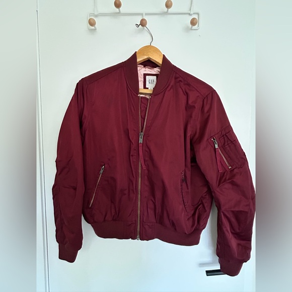 GAP Maroon Bomber Jacket - Picture 1 of 7